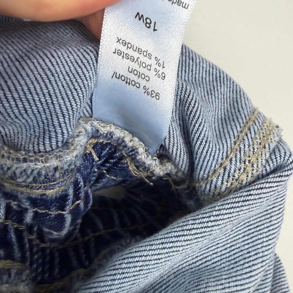 Maurices Pull On Denim Shorts Elastic Waist Comfort Casual‎ Summer Size 18W - Picture 10 of 11